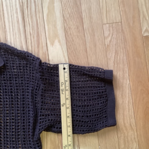 NWT Massimo Dutti Crochet-Style Polo Brown Size Medium - Picture 10 of 12